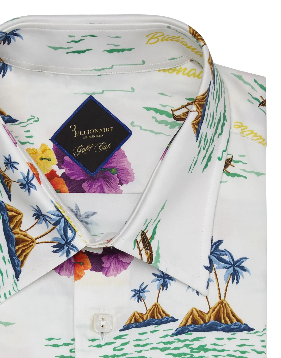 Shirt Gold Cut LS/Milano Palms, цвет: Белый