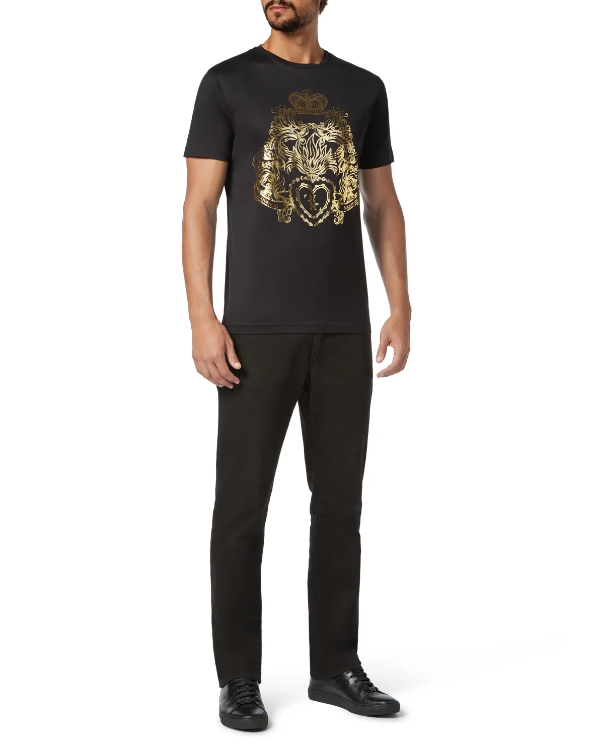 T-shirt Round Neck SS Baroque, цвет: Черный