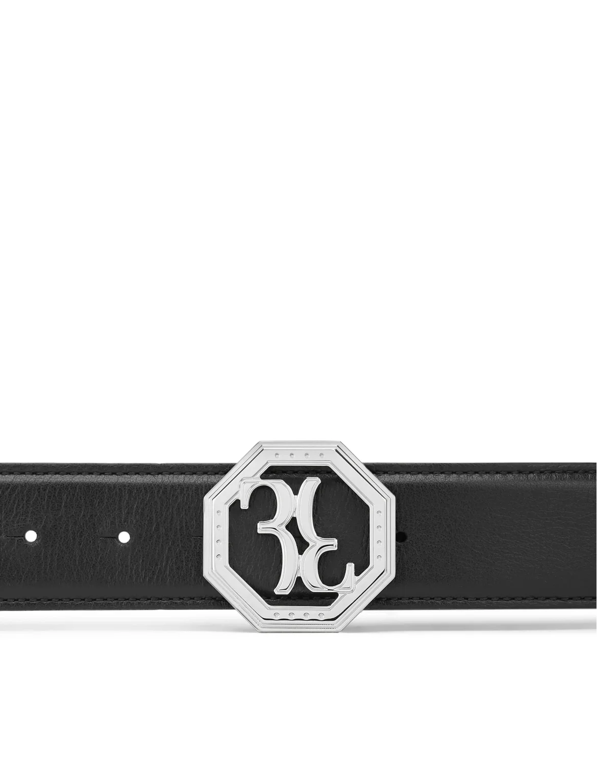 Leather Belt Double B, цвет: Черный