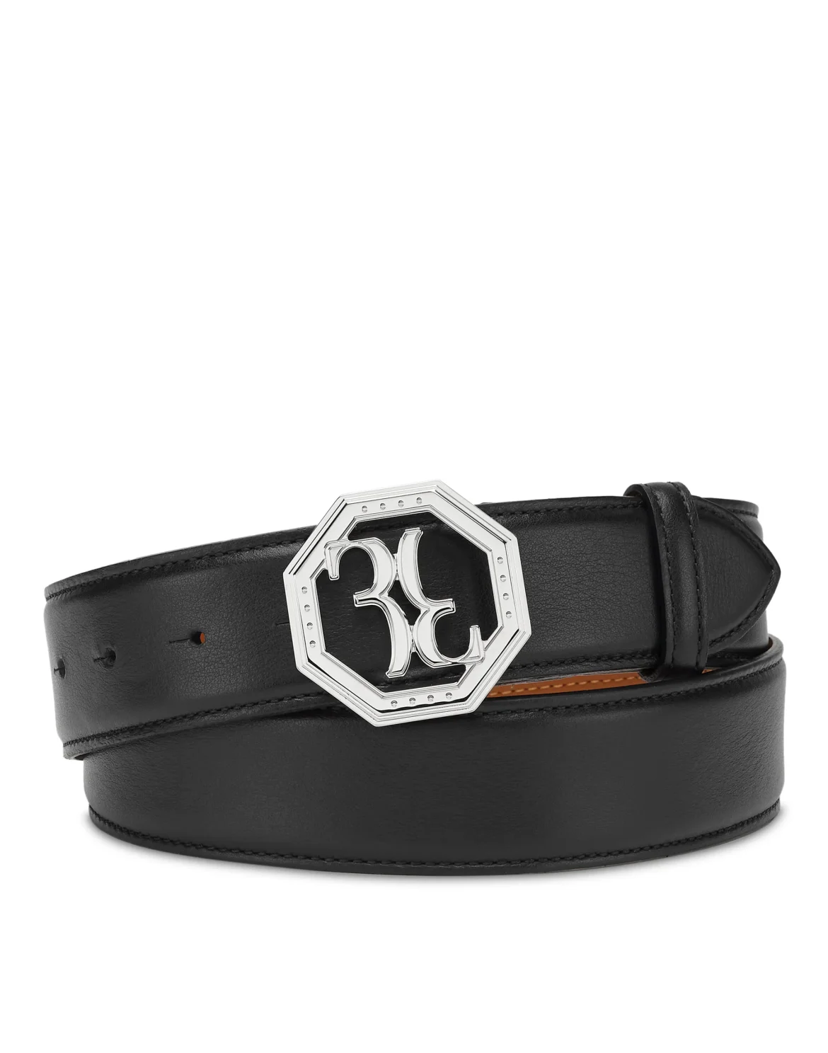 Leather Belt Double B, цвет: Черный