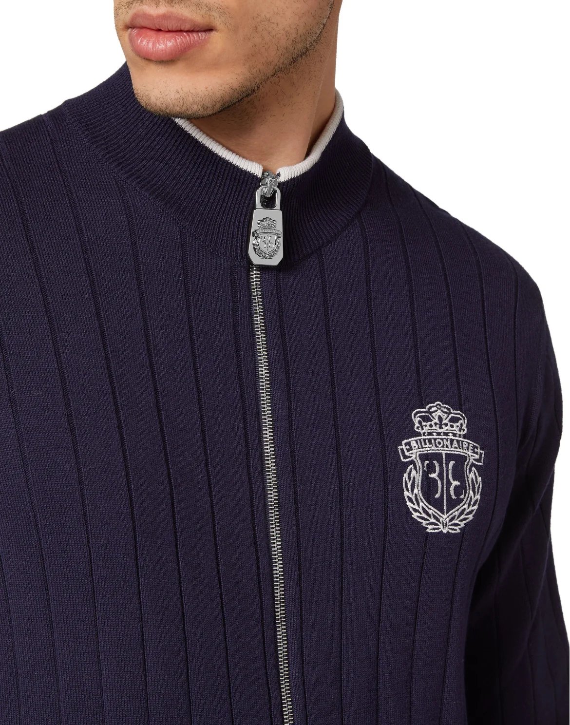 Cotton/Wool Pullover Zip, цвет: Синий