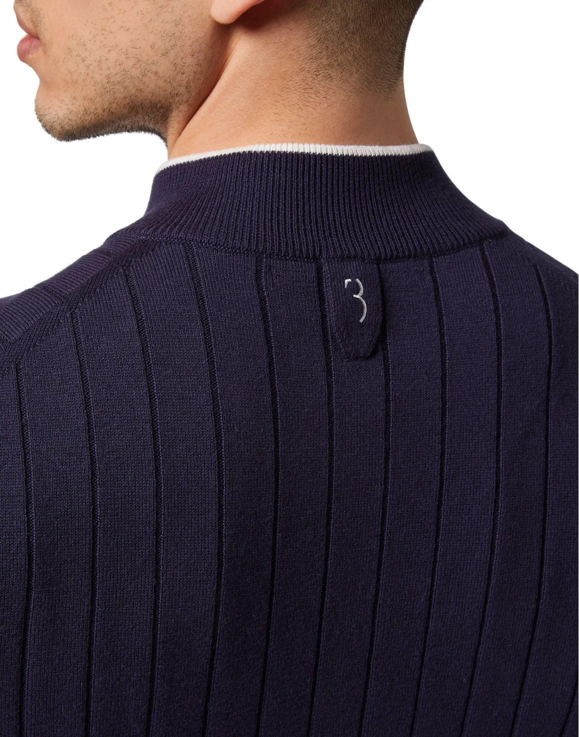 Cotton/Wool Pullover Zip, цвет: Синий