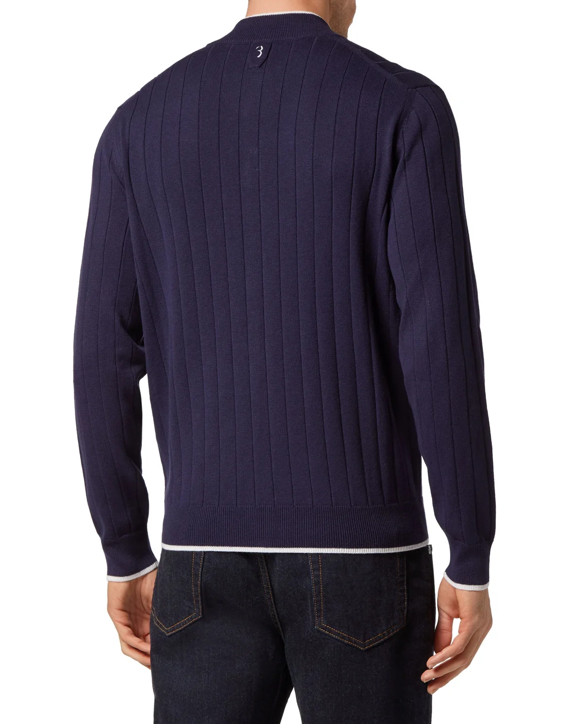 Cotton/Wool Pullover Zip, цвет: Синий