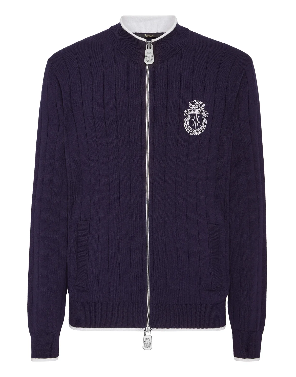 Cotton/Wool Pullover Zip, цвет: Синий
