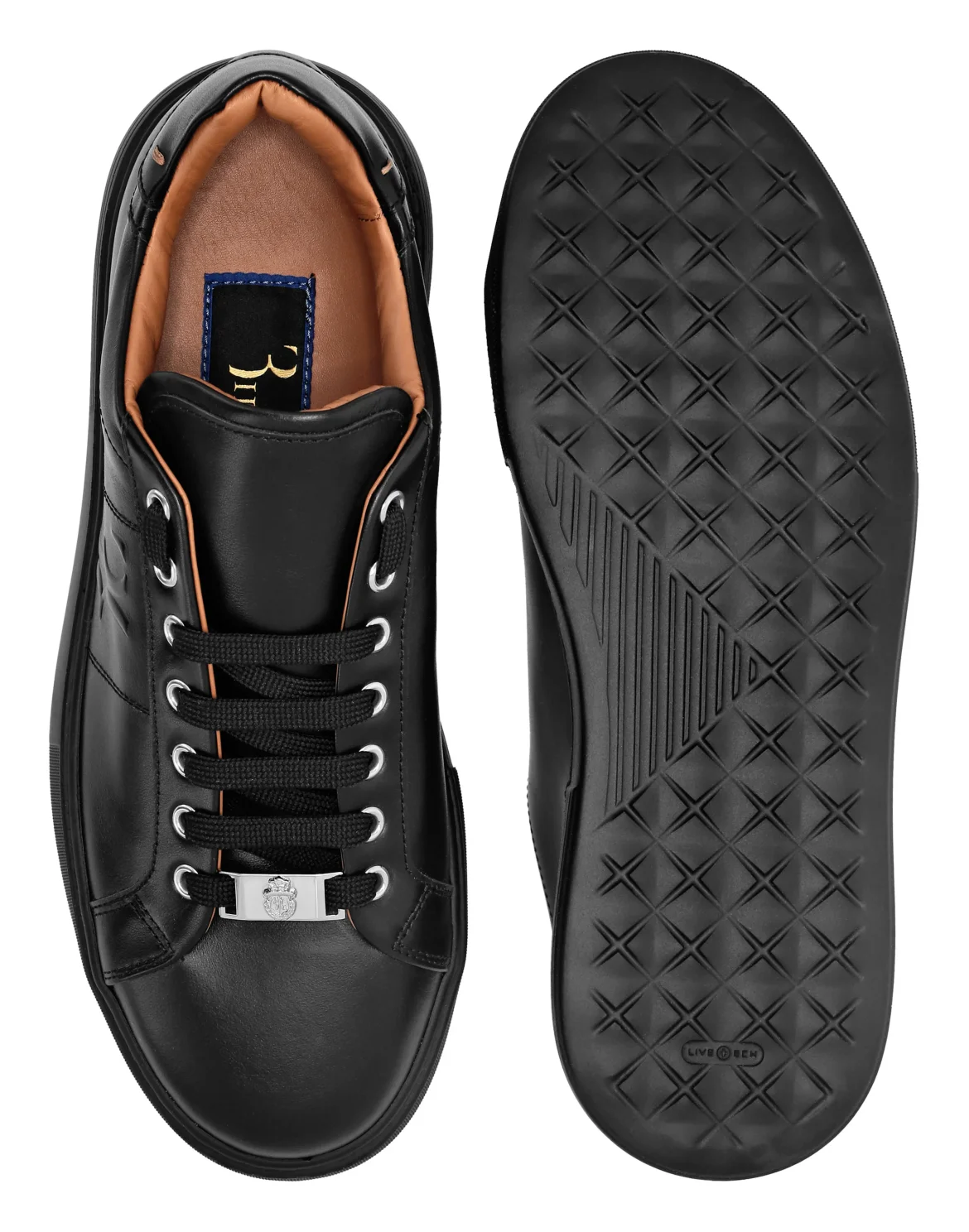 Nappa Lo-Top Sneakers, цвет: Черный