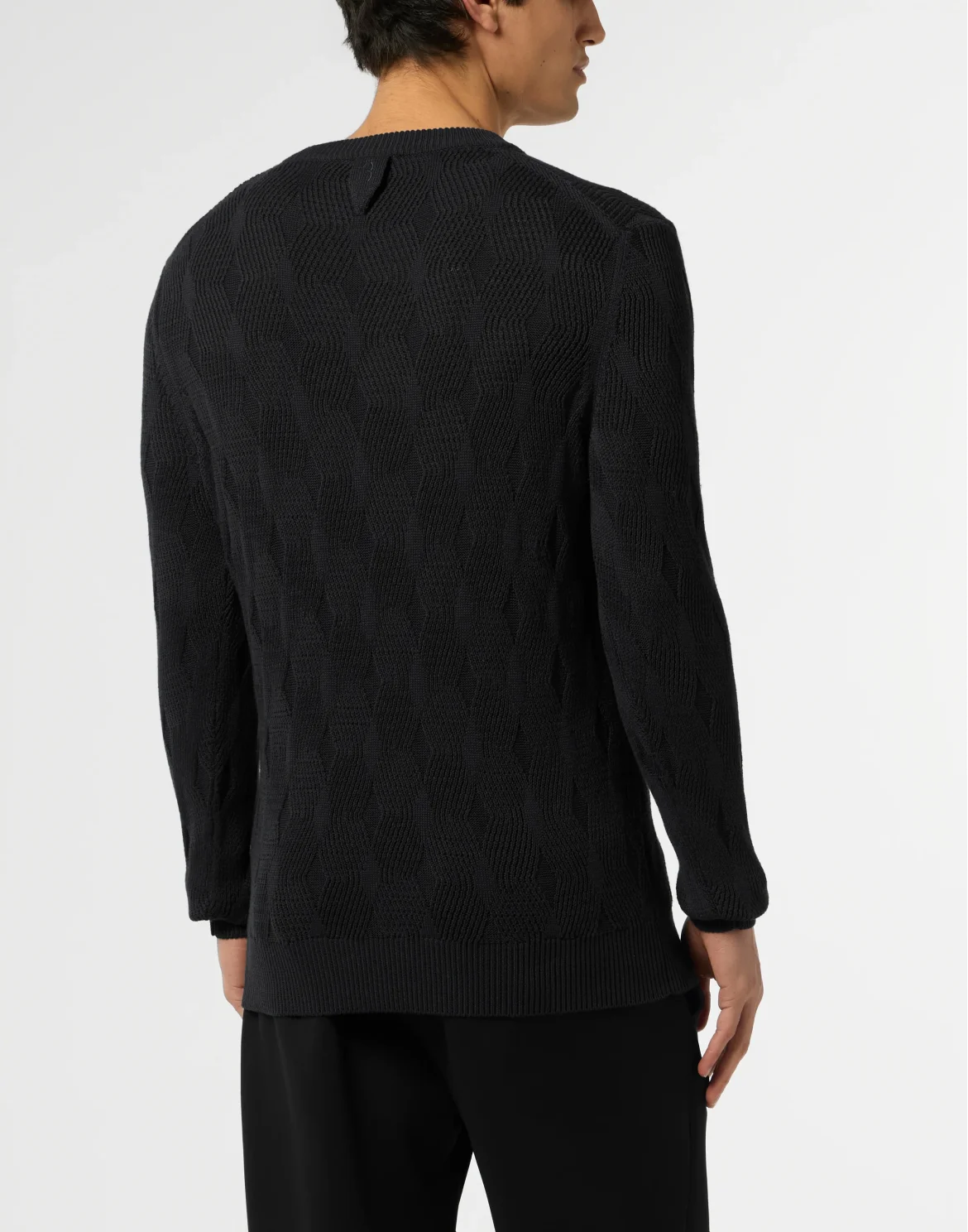Wool Silk Roundneck Pullover Braids, цвет: Черный