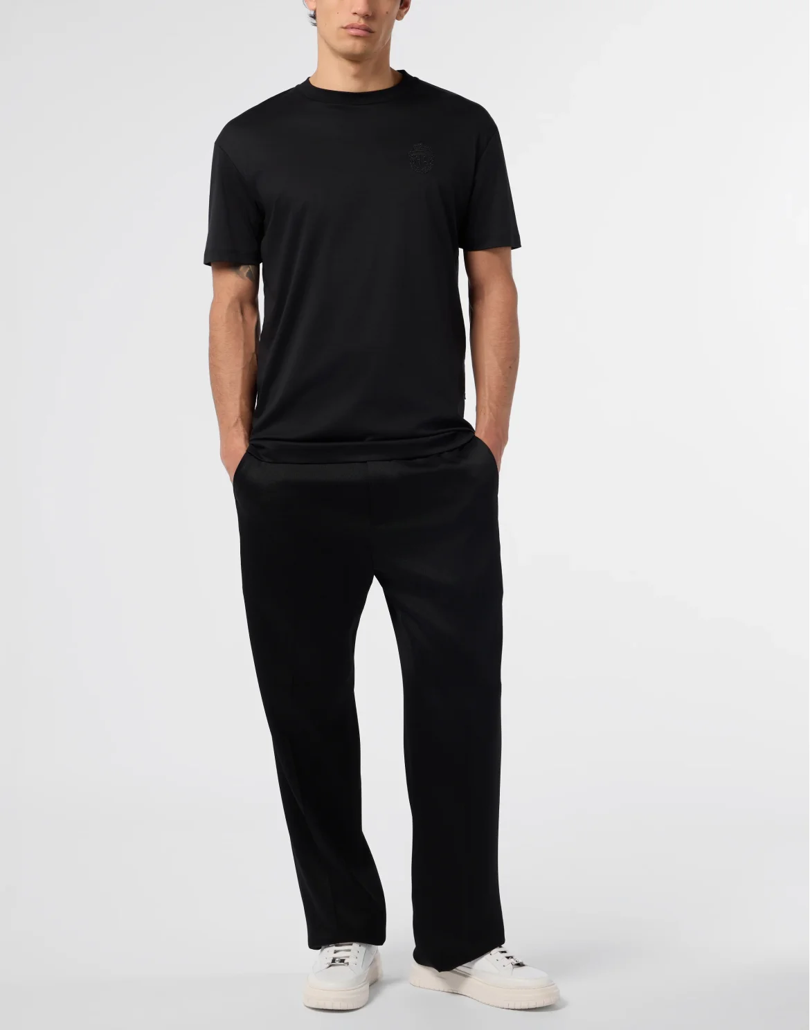 Round Neck T-Shirt Basic, цвет: Черный