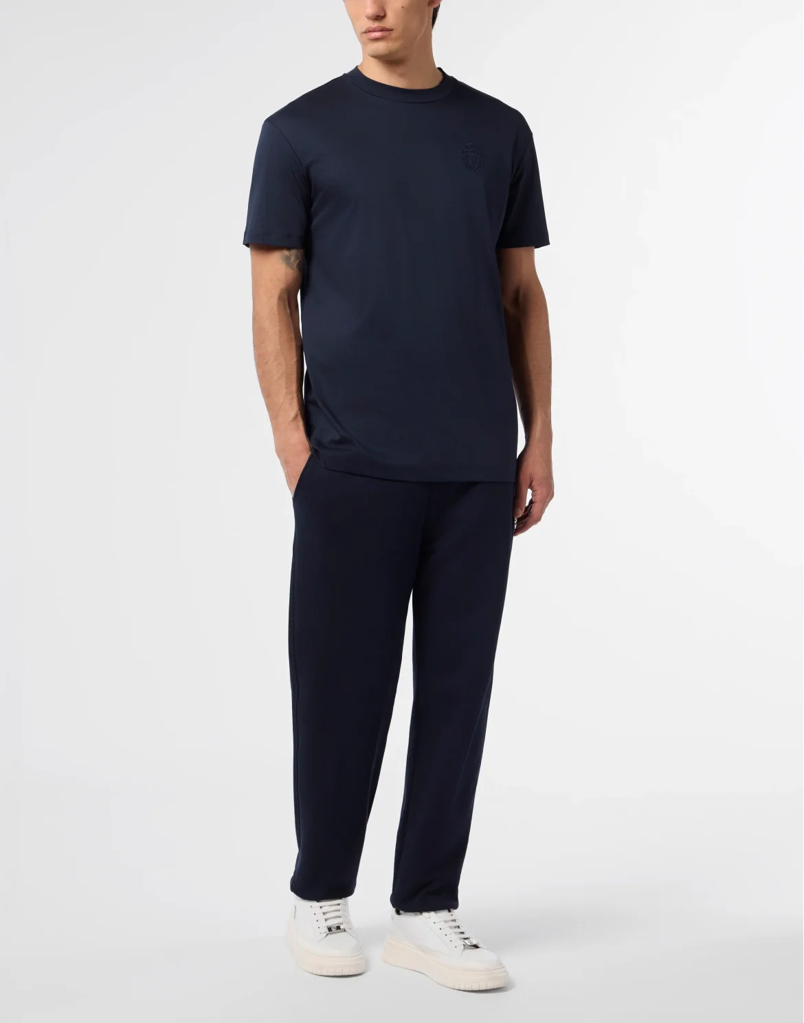 Round Neck T-Shirt Basic, цвет: Синий