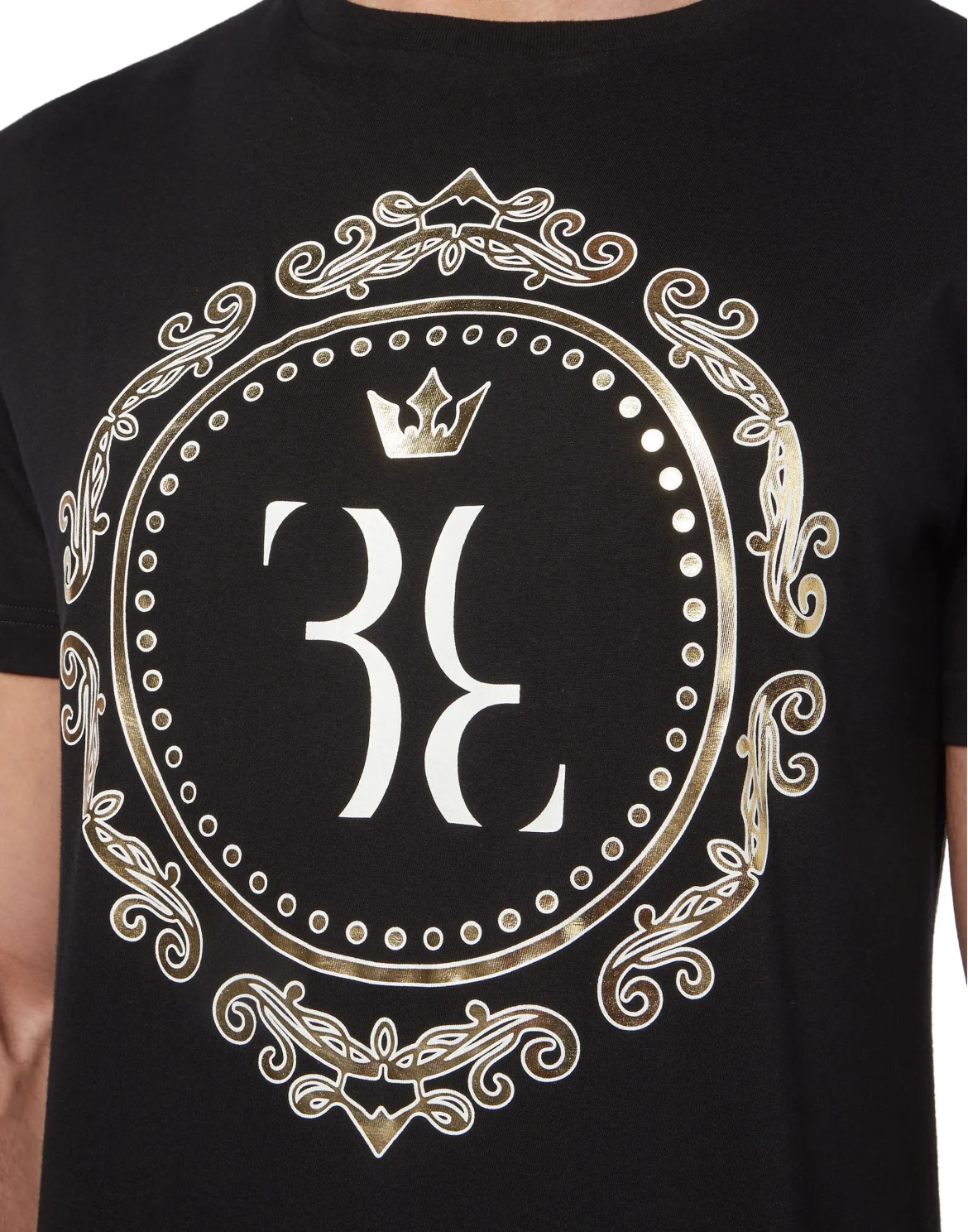 T-shirt Round Neck SS Baroque, цвет: Черный
