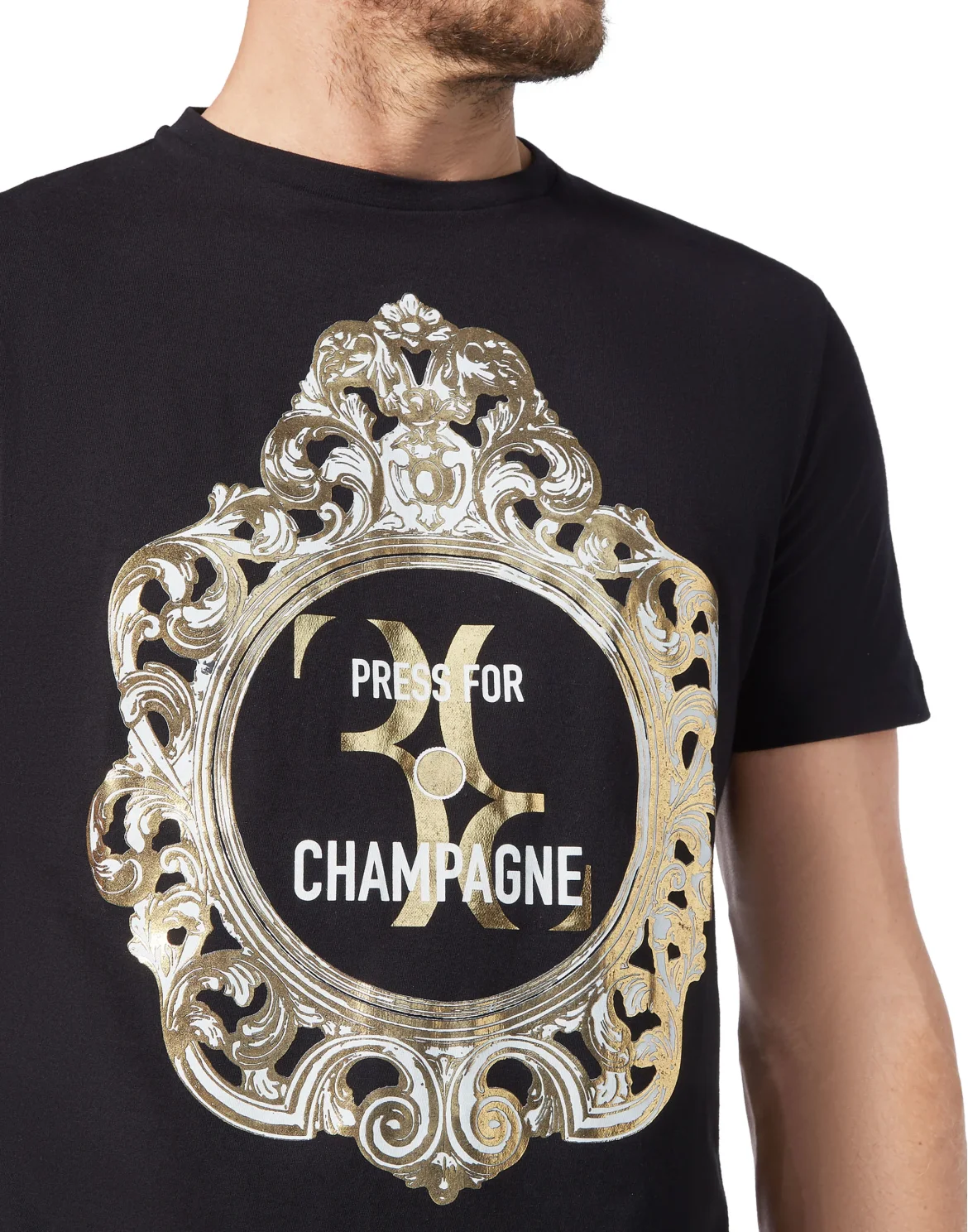 T-shirt Round Neck SS Baroque, цвет: Черный