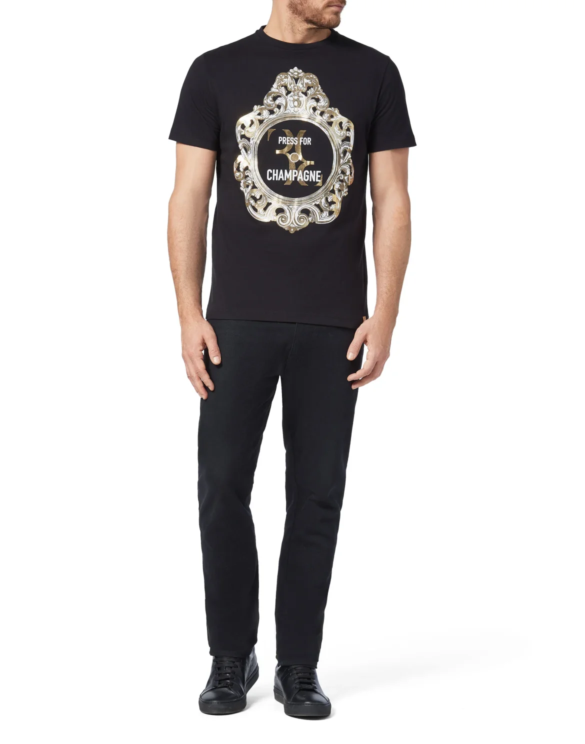 T-shirt Round Neck SS Baroque, цвет: Черный