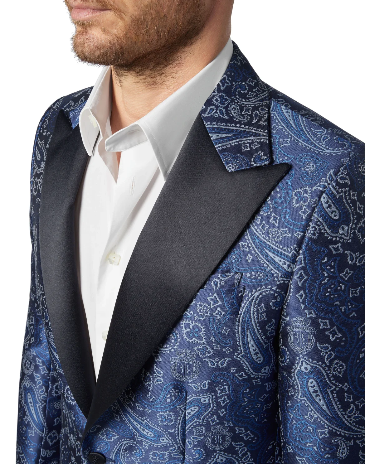 Blazer Super Slim Fit Paisley, цвет: Синий