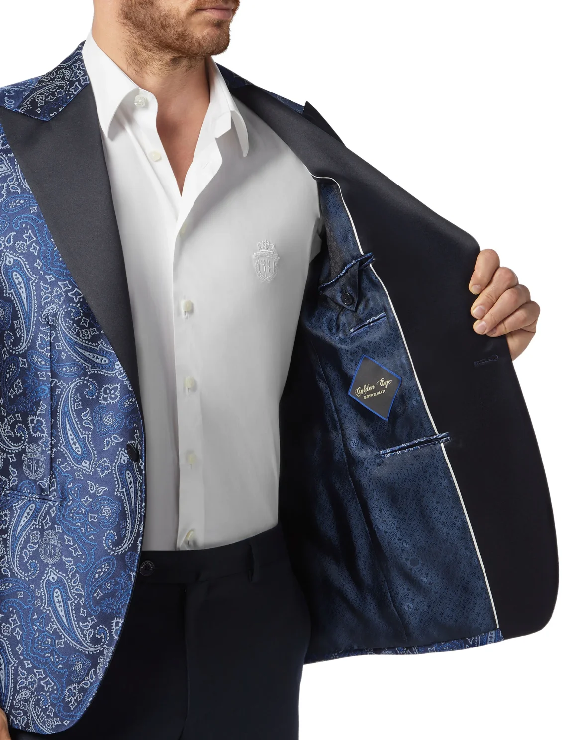 Blazer Super Slim Fit Paisley, цвет: Синий