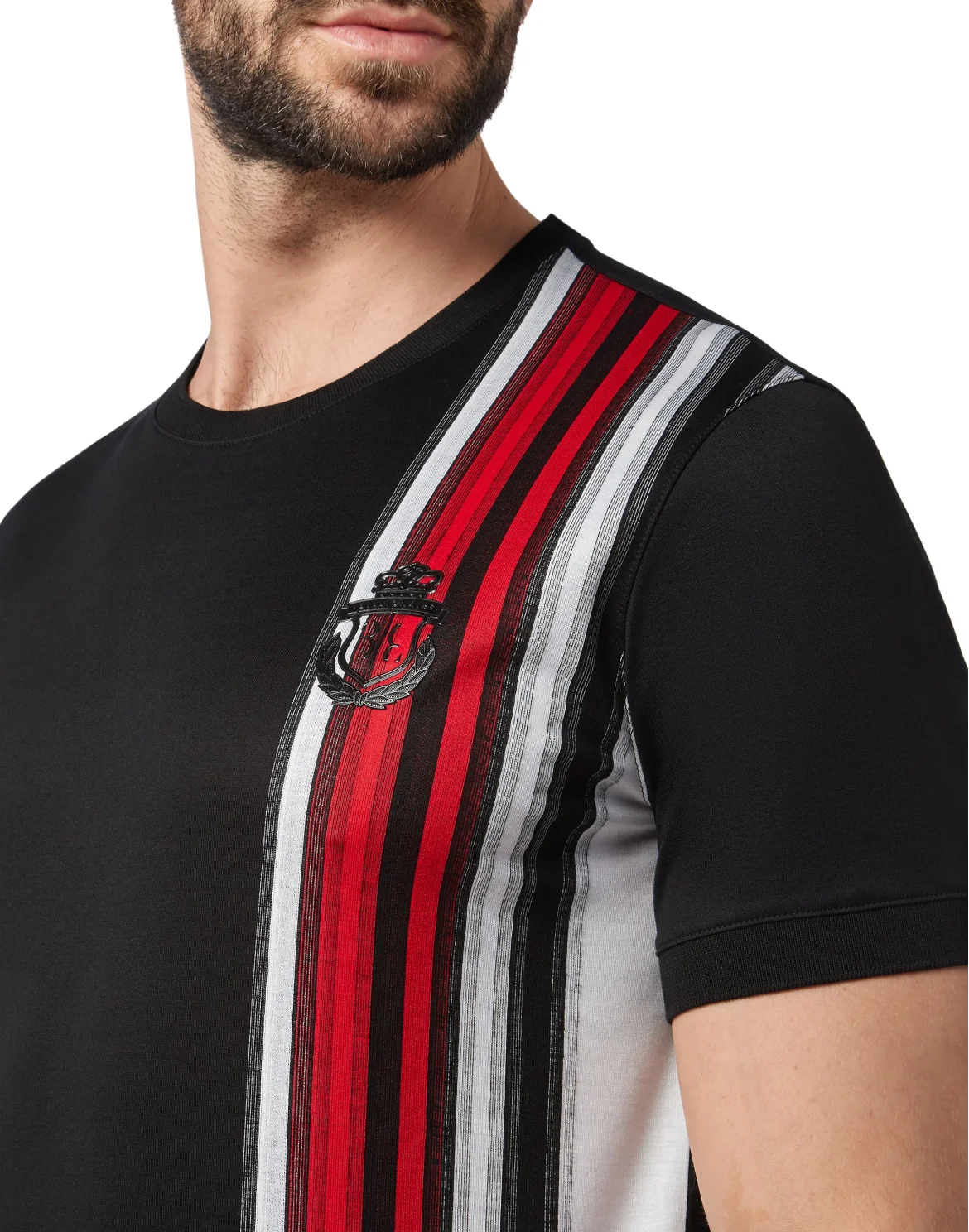 T-shirt Round Neck SS Stripes, цвет: Черный