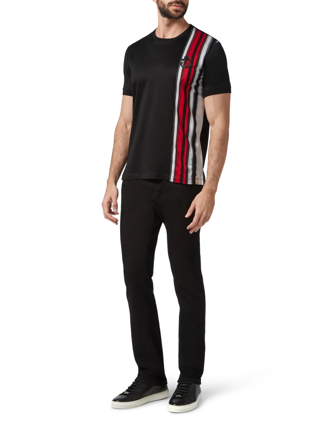 T-shirt Round Neck SS Stripes, цвет: Черный