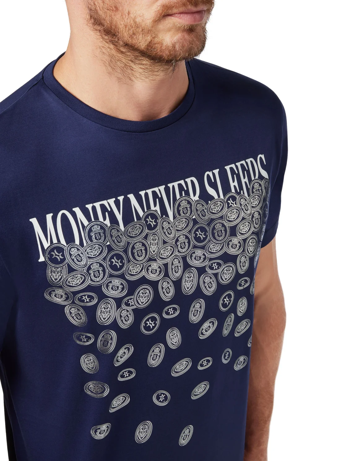 T-shirt Round Neck SS Money, цвет: Синий