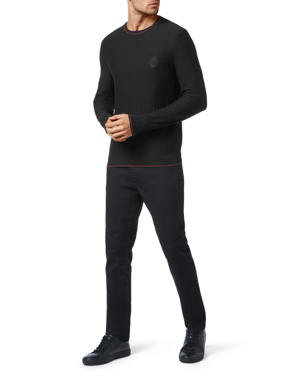 Pullover Round Neck LS Lion, цвет: Черный