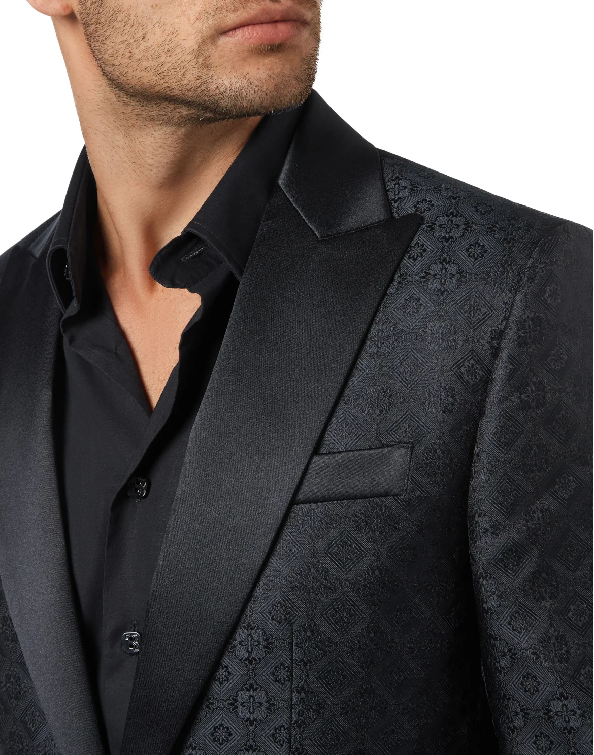 Satin Jacquard Blazer, цвет: Черный