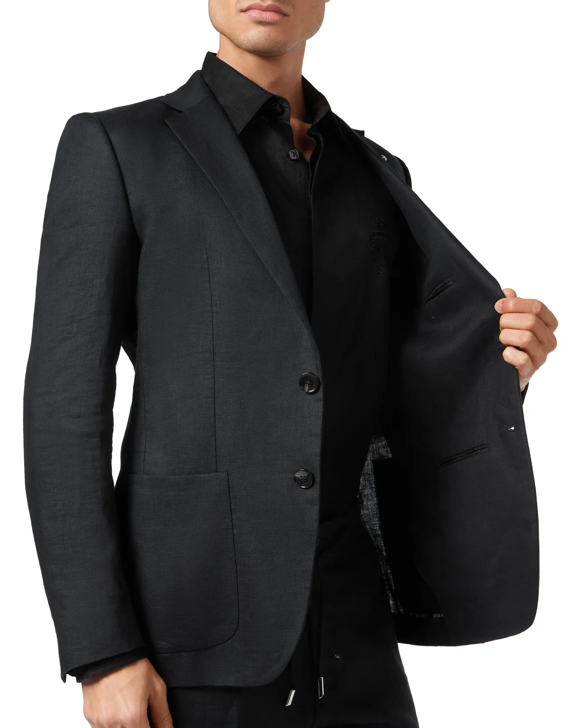 Linen Blazer, цвет: Черный