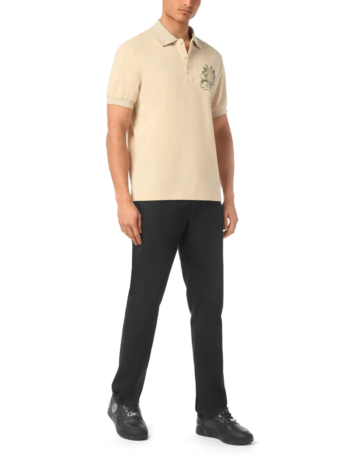 Polo Shirt SS Crest Baroque, цвет: Бежевый
