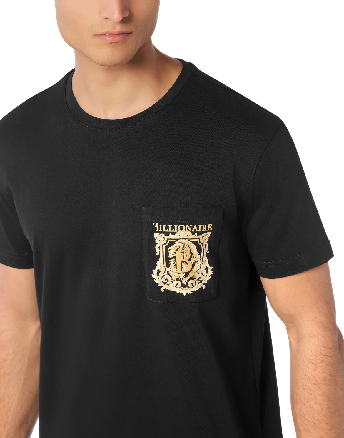 T-Shirt Round Neck SS Pocket Lion, цвет: Черный
