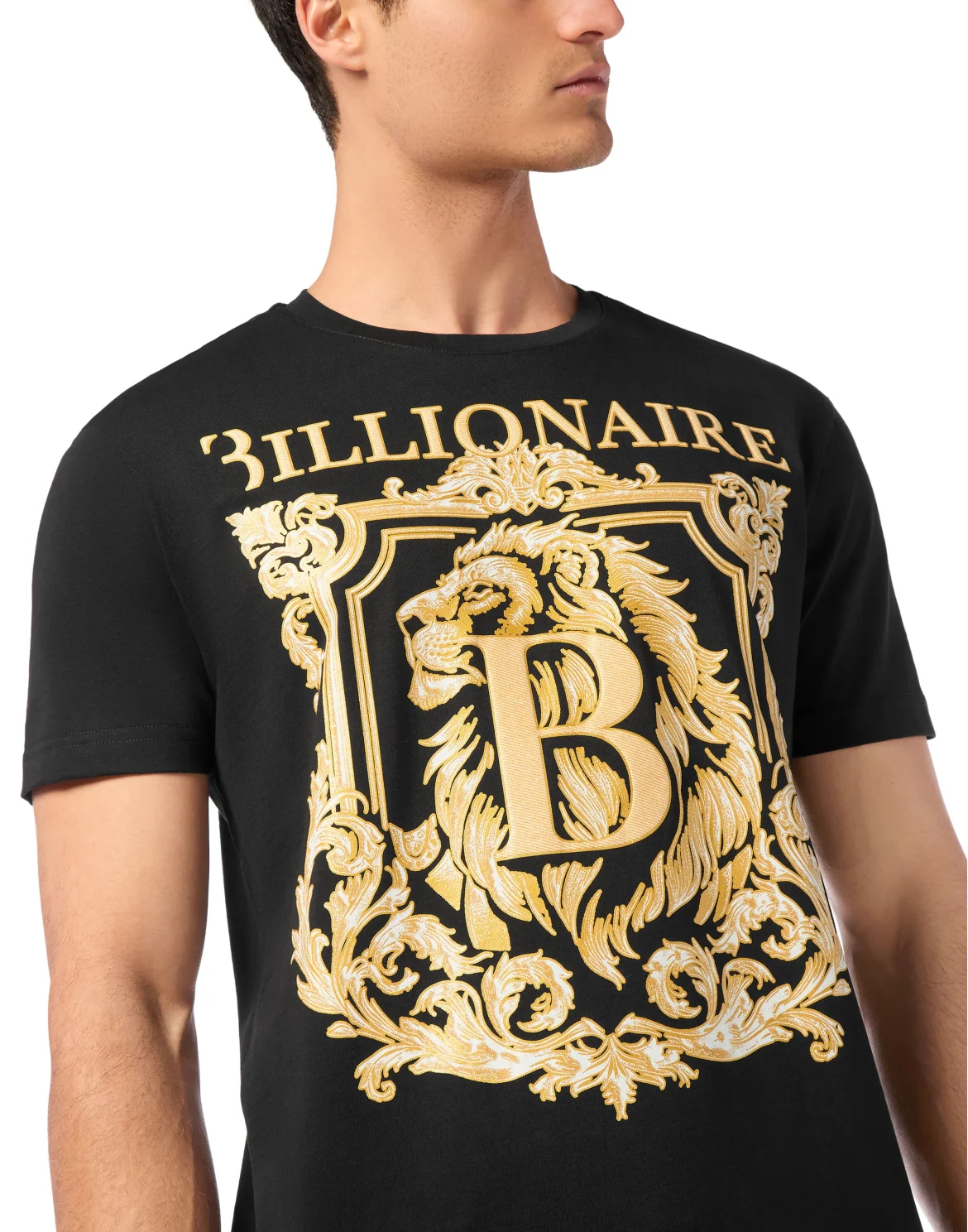 T-Shirt Round Neck SS Lion B Frame, цвет: Черный