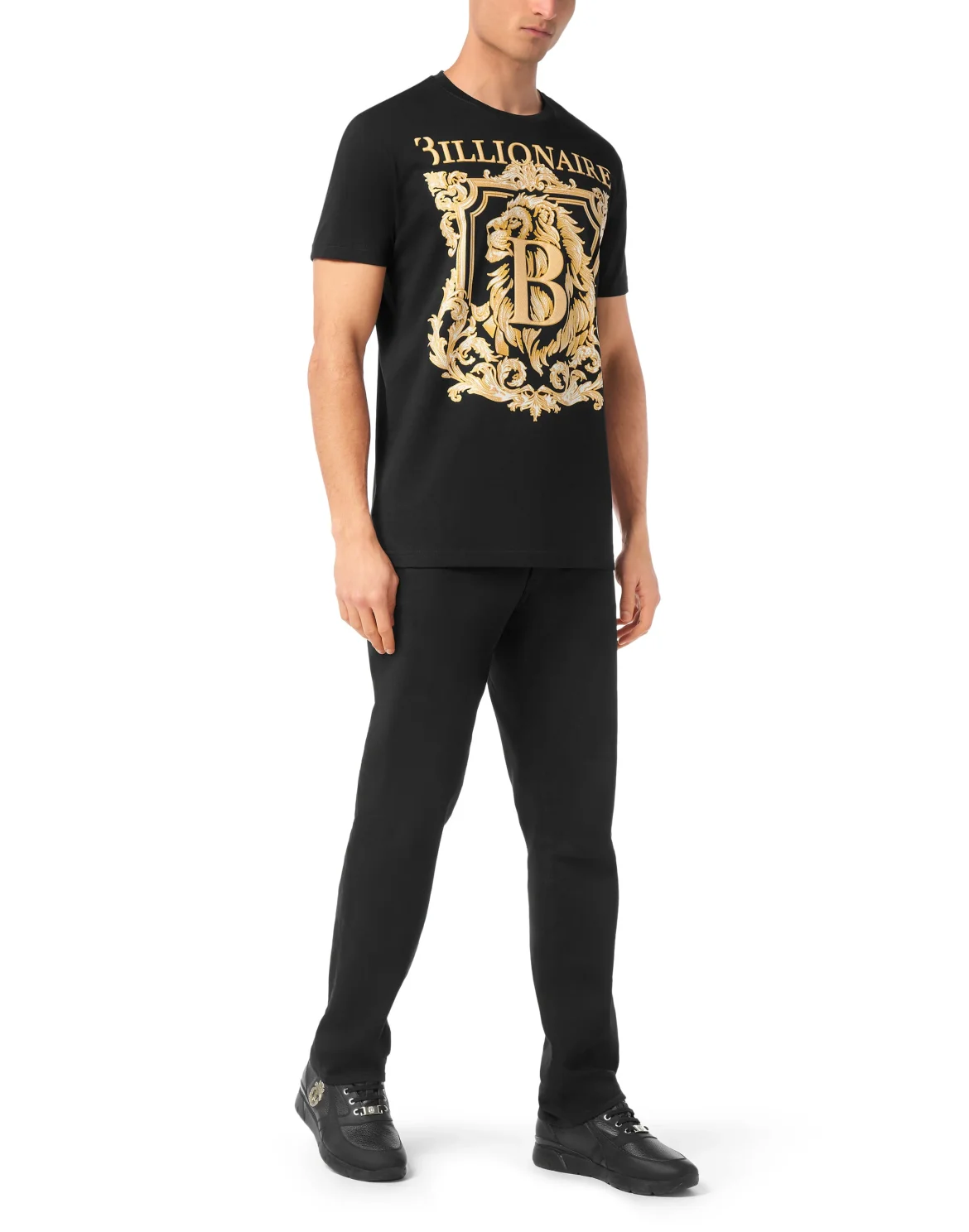 T-Shirt Round Neck SS Lion B Frame, цвет: Черный