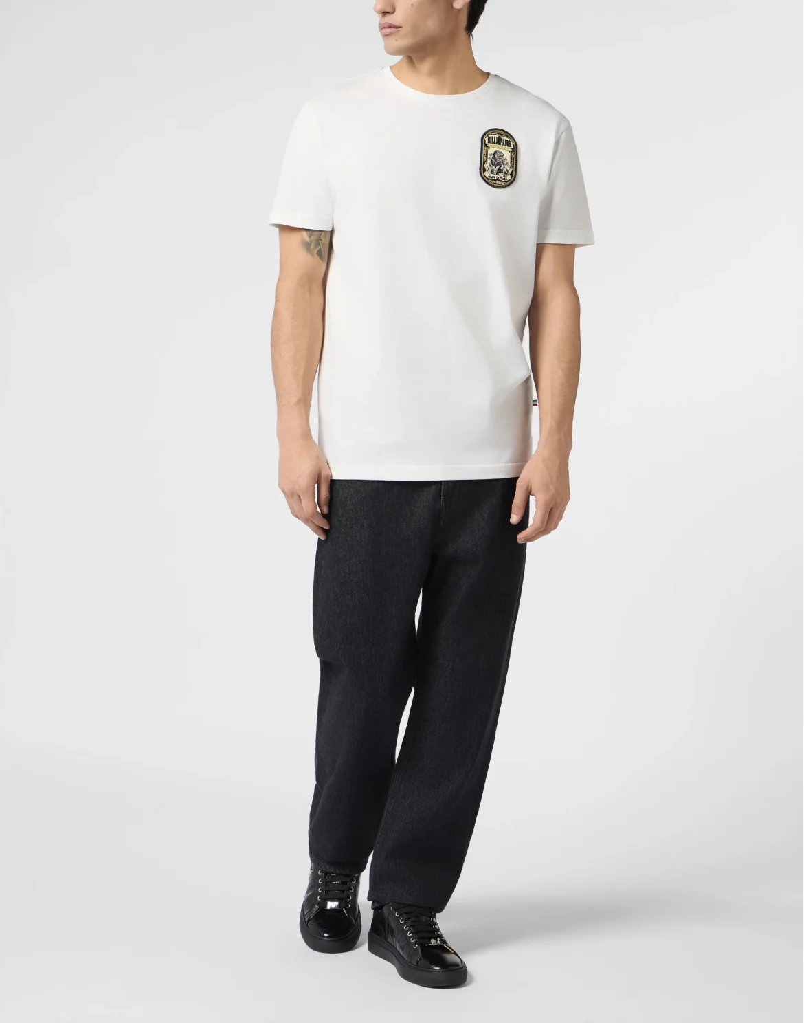 Round-Neck T-Shirt Lion Patch, цвет: Бежевый