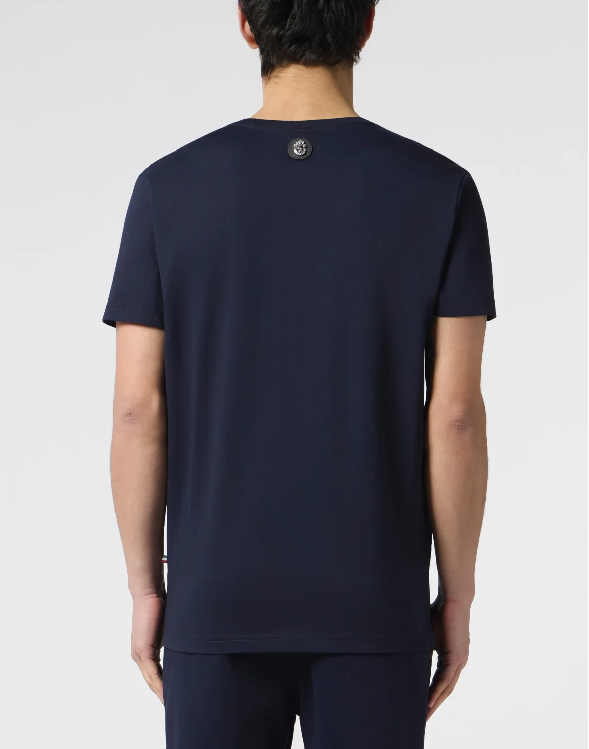 Round-Neck T-Shirt Lion Patch, цвет: Синий