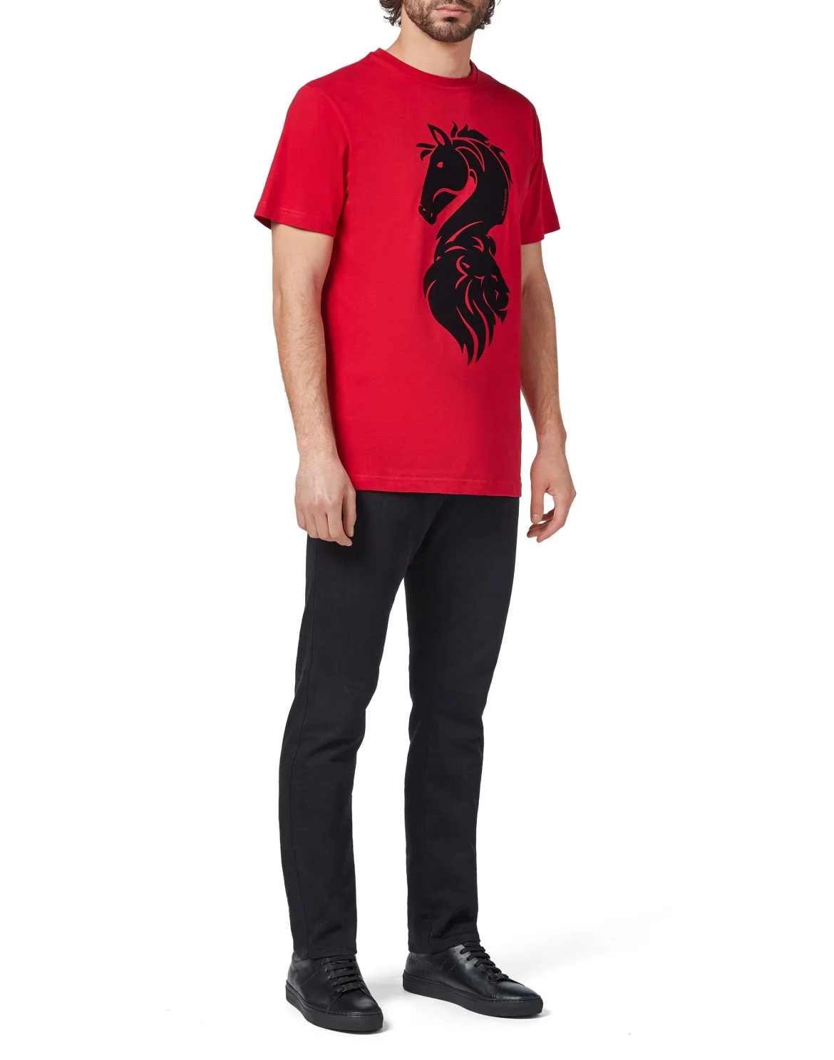 T-shirt Round Neck SS Horses, цвет: Красный