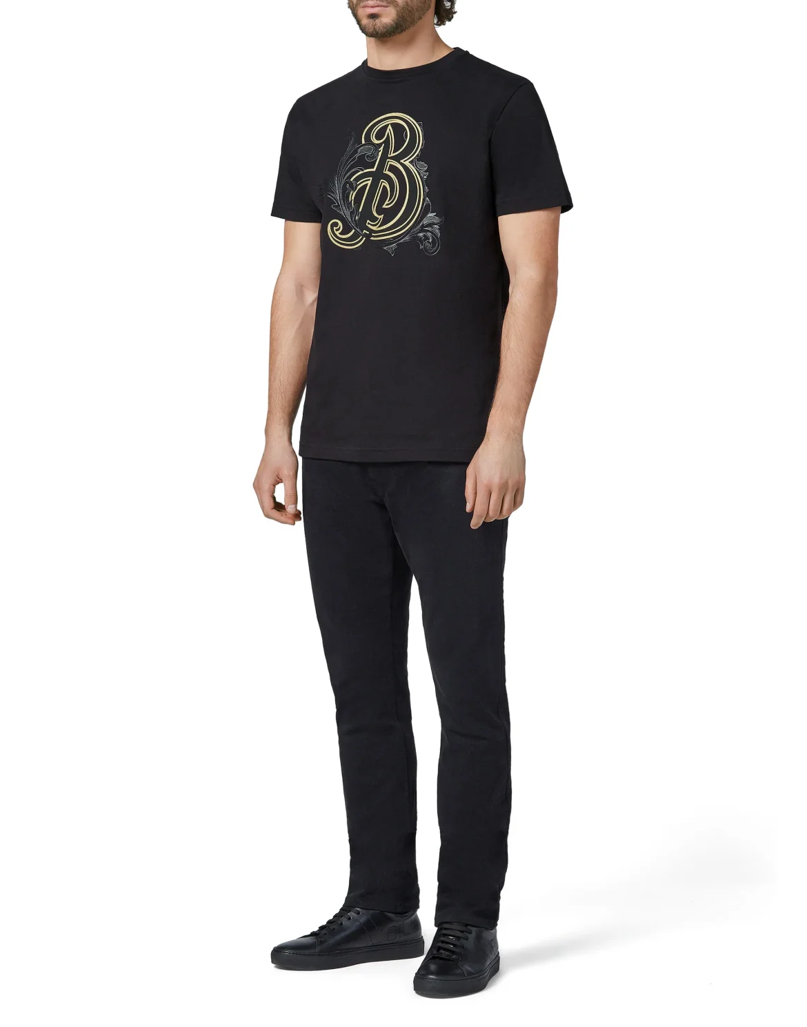 T-shirt Round Neck SS Baroque, цвет: Черный