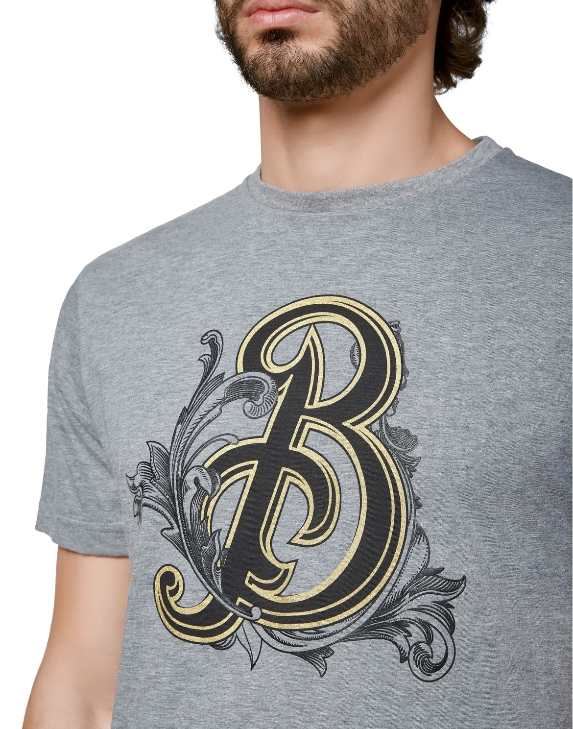 T-shirt Round Neck SS Baroque, цвет: Серый