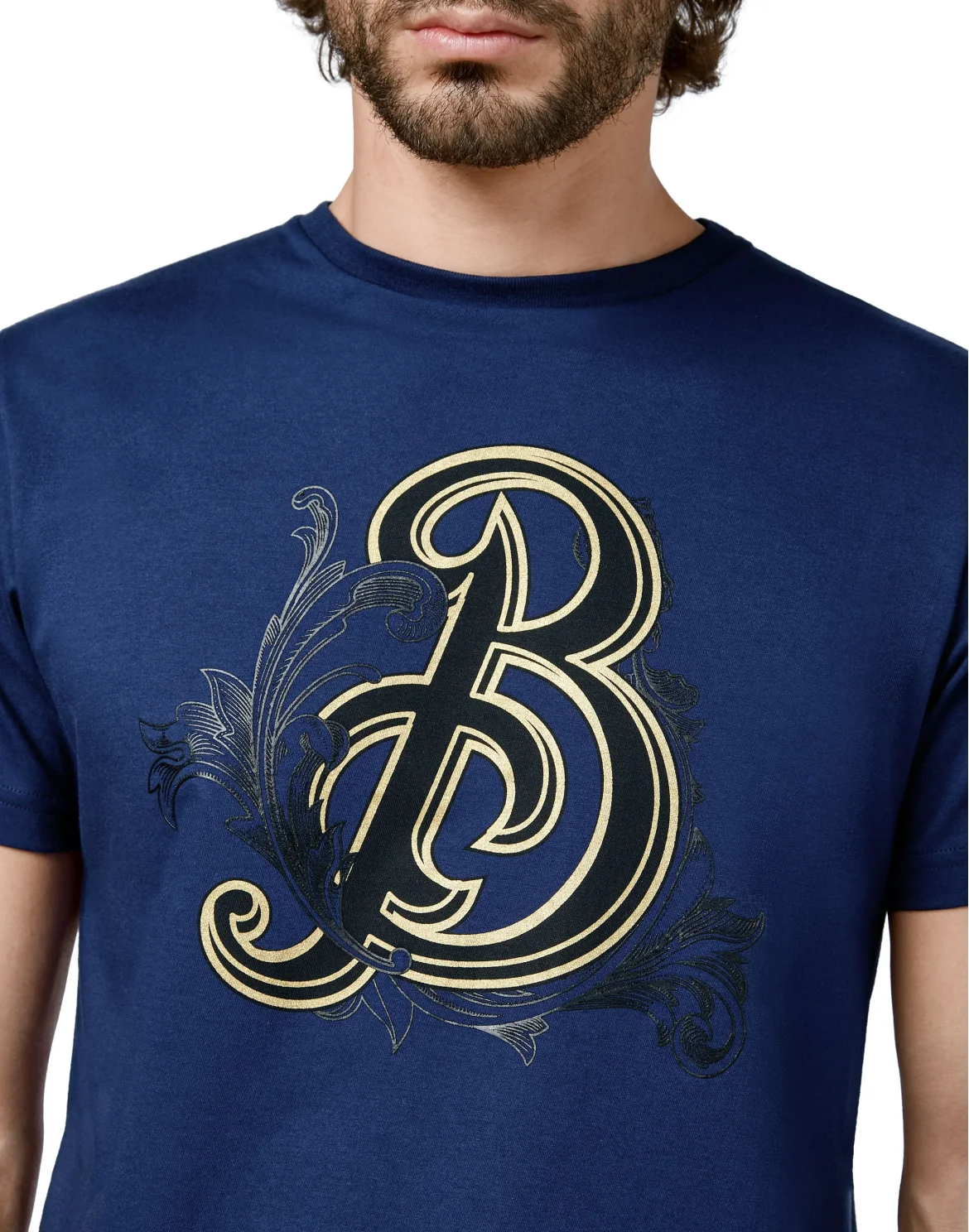 T-shirt Round Neck SS Baroque, цвет: Синий