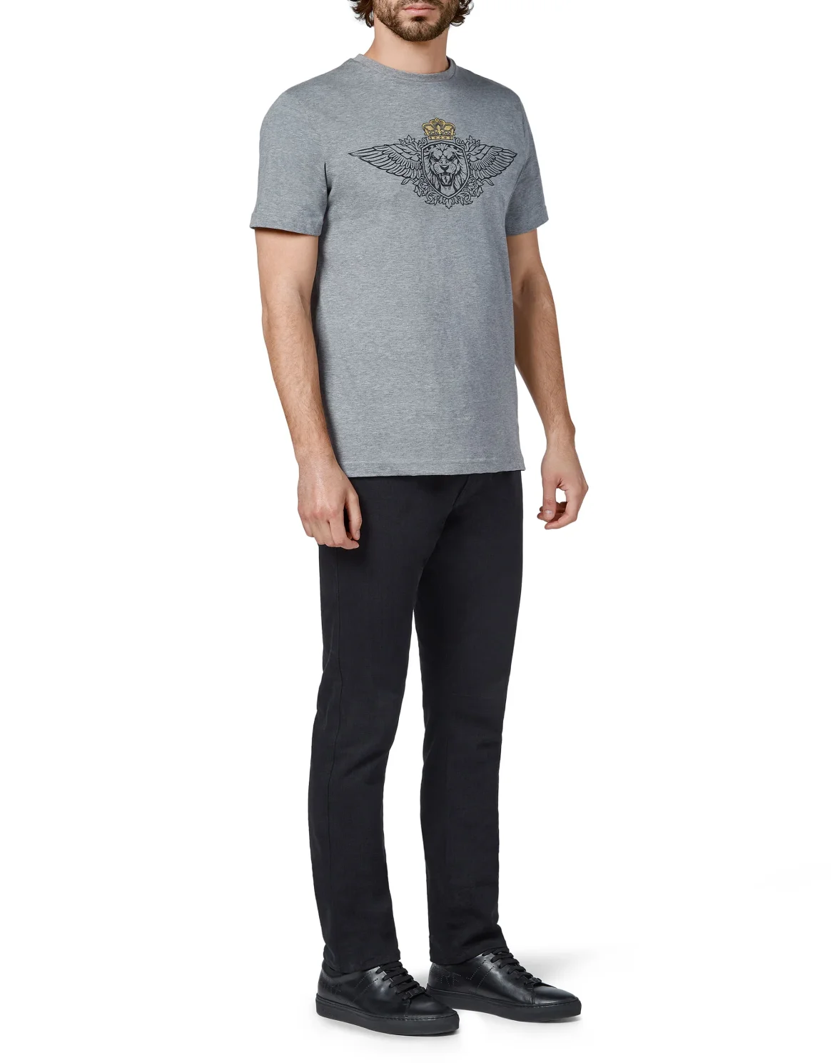T-shirt Round Neck SS Lion, цвет: Серый