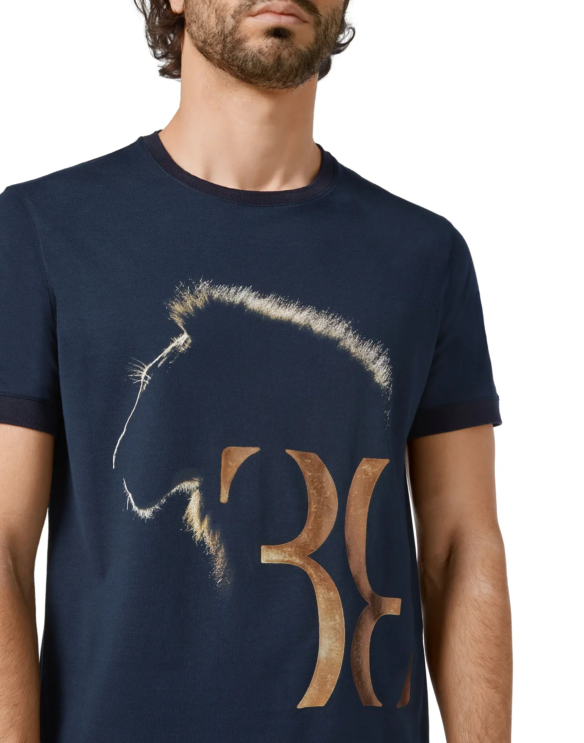 T-shirt Round Neck SS Lion, цвет: Синий