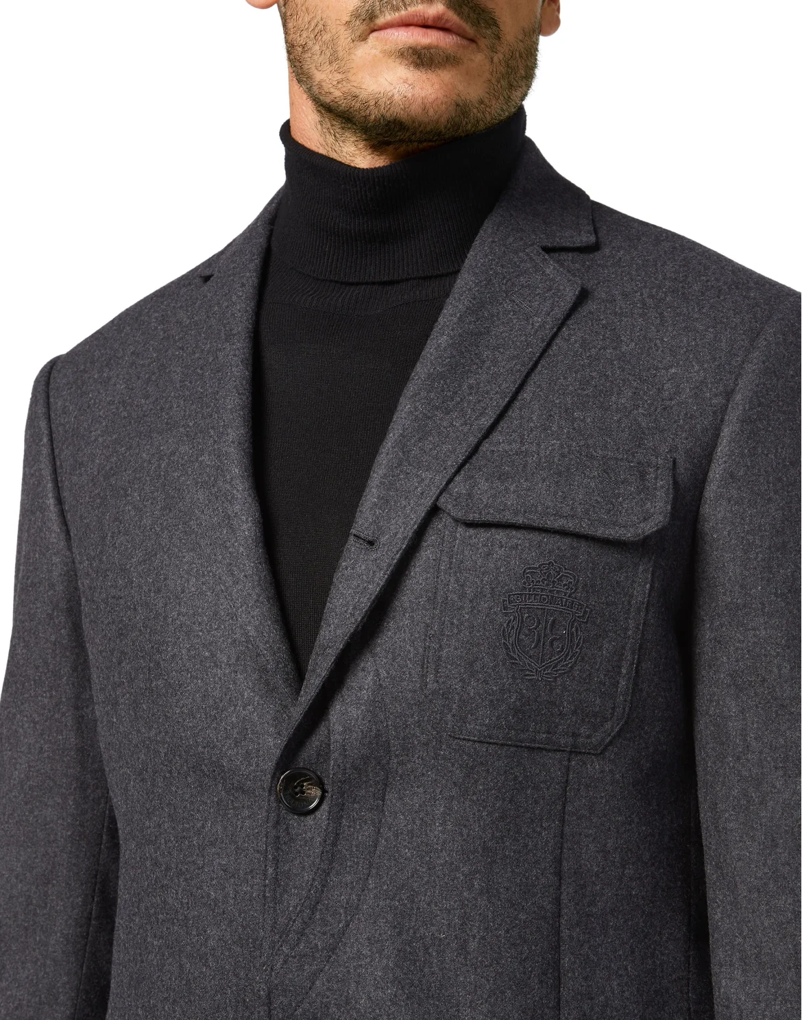 Wool Cashmere Blazer Tailored Fit Crest, цвет: Черный