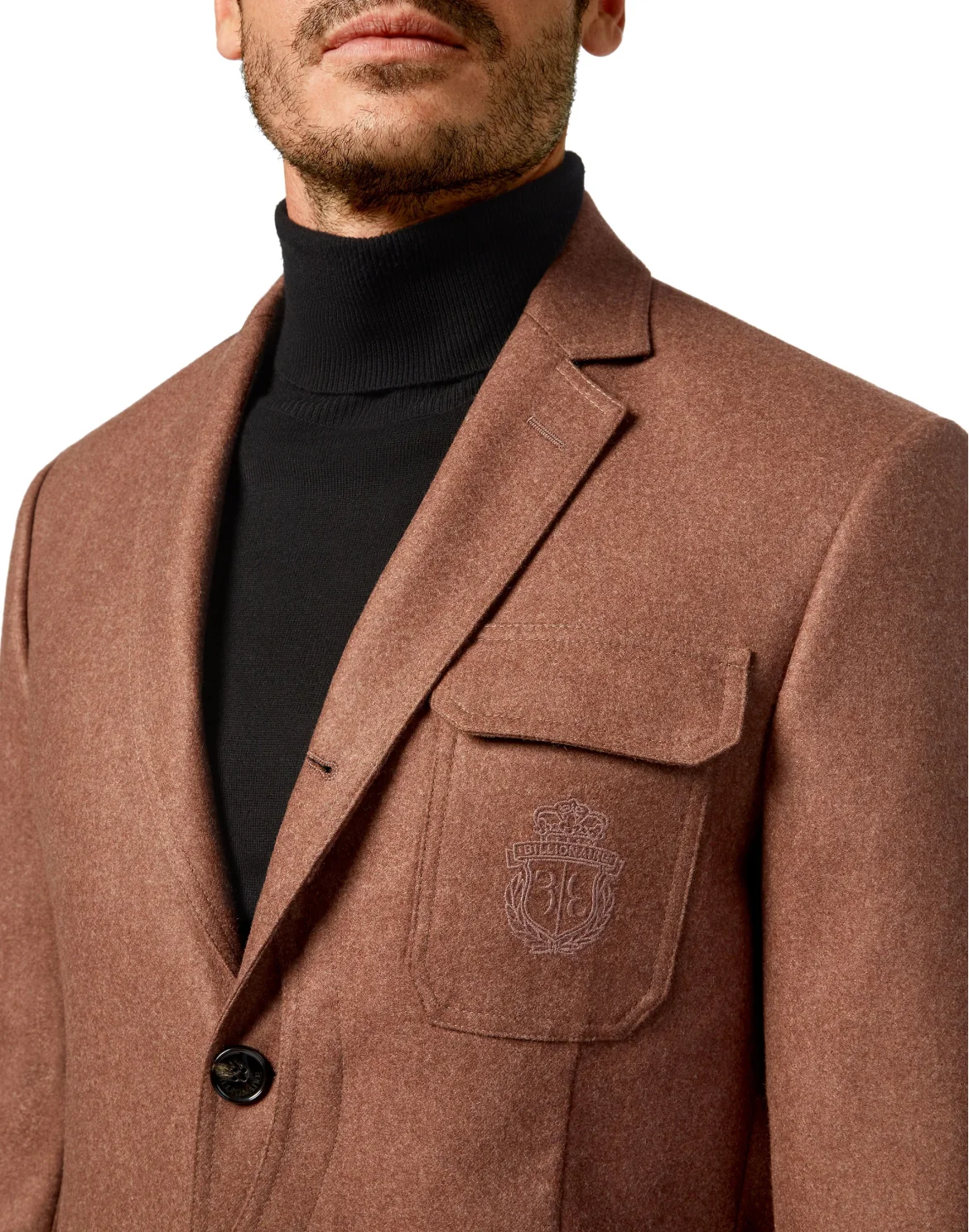 Wool Cashmere Blazer Tailored Fit Crest, цвет: Коричневый