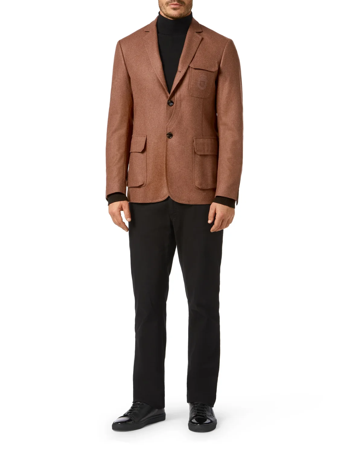 Wool Cashmere Blazer Tailored Fit Crest, цвет: Коричневый