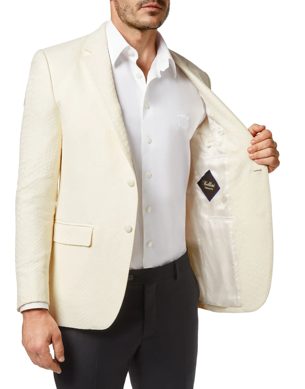 Blazer Tailored Fit Jacquard Animalier print, цвет: Белый