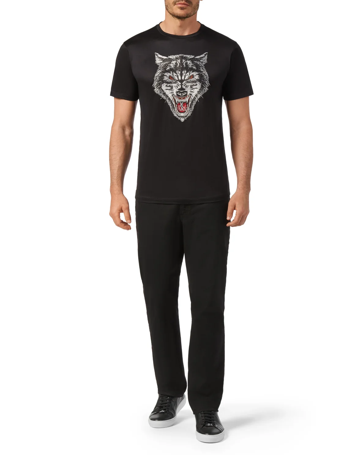 T-shirt Round Neck SS Wolf, цвет: Черный