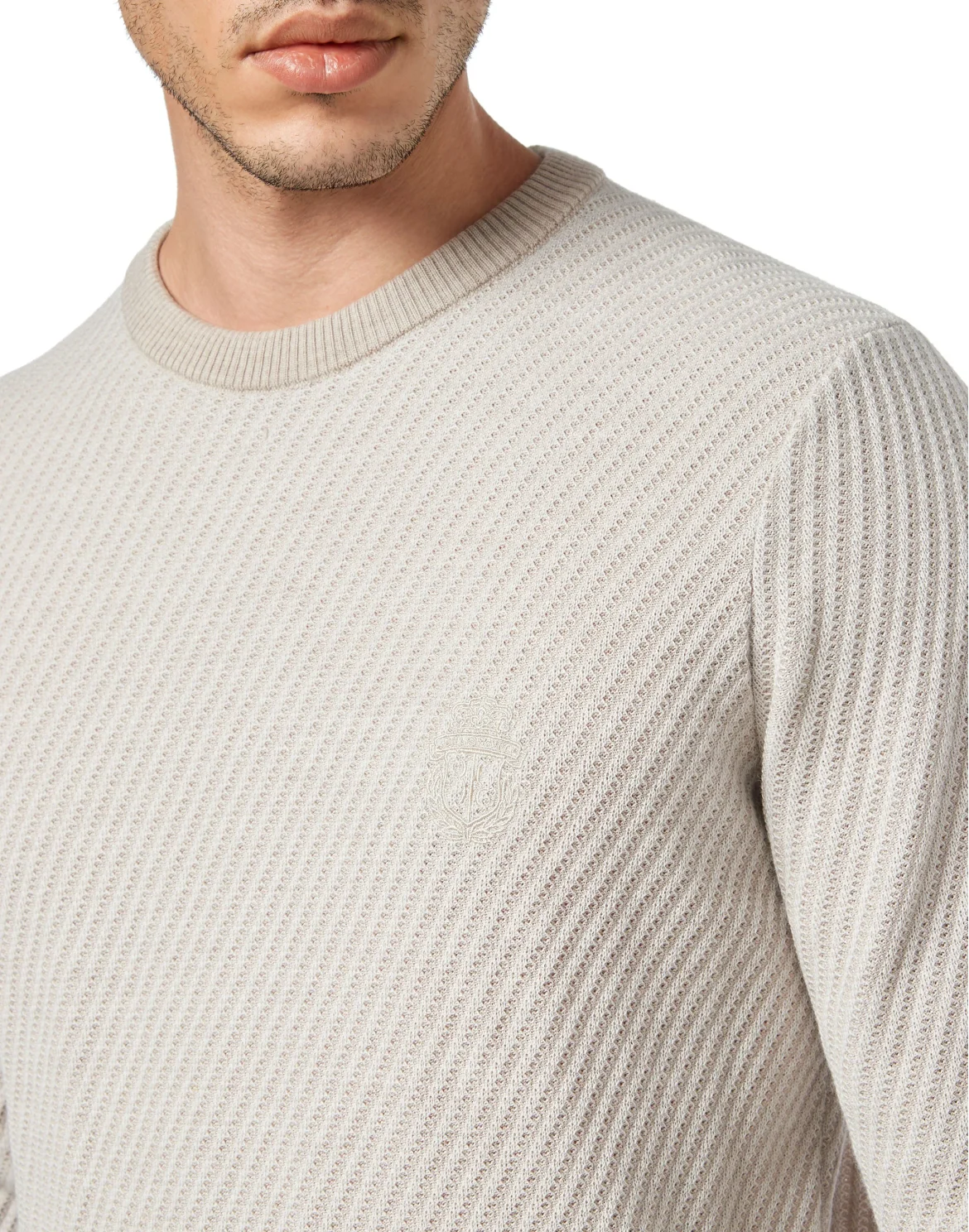 Pullover Round Neck LS Crest, цвет: Бежевый