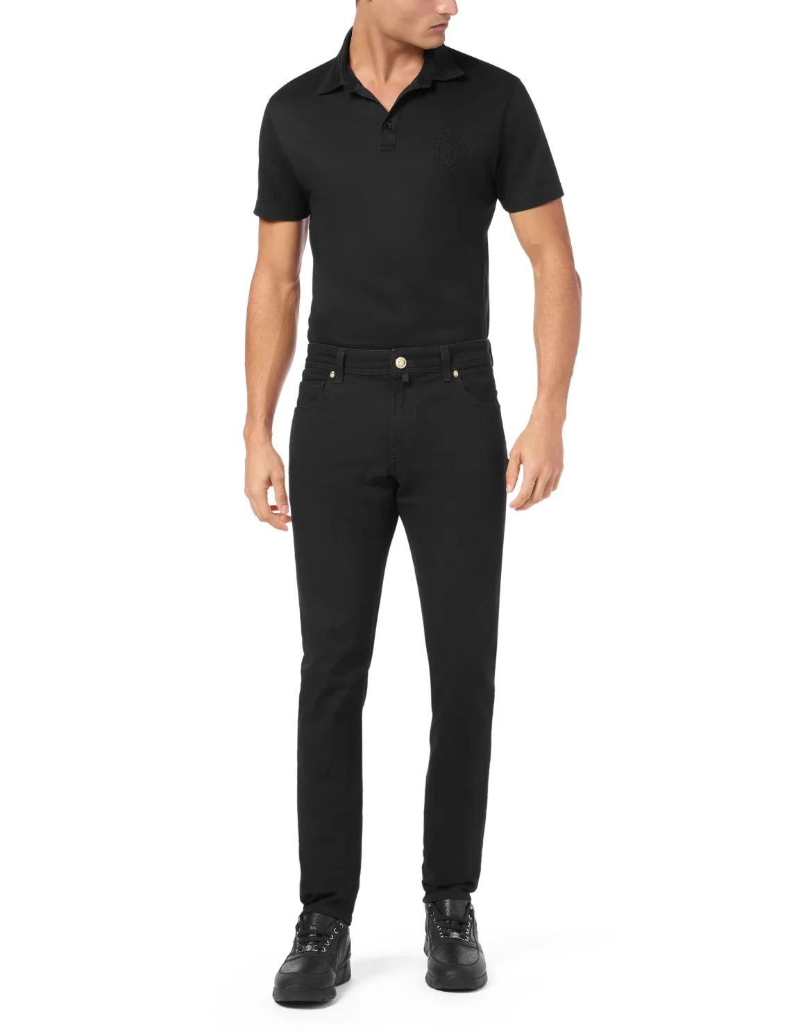 Super Straight Cut Denim Trousers, цвет: Черный