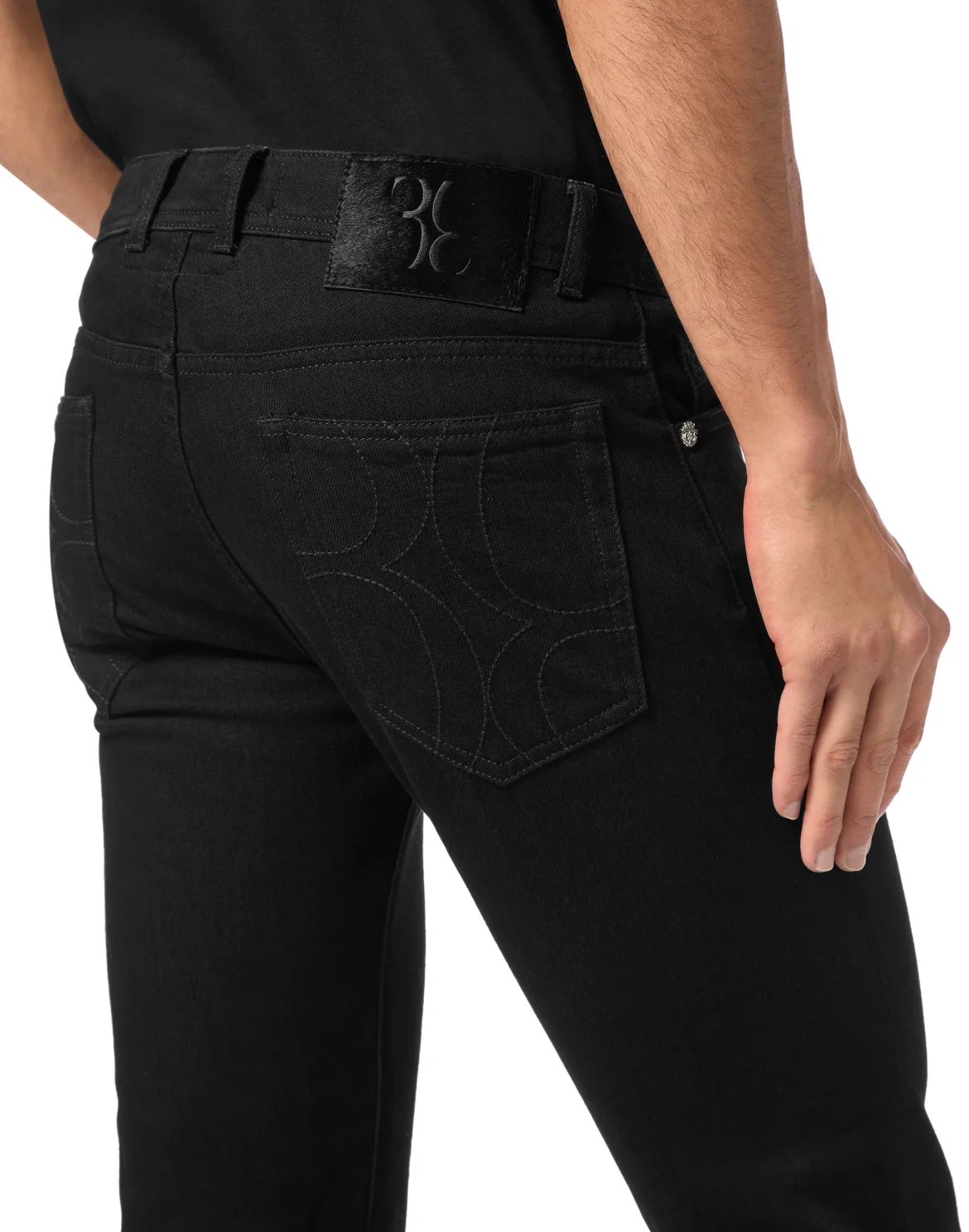 Regular Fit Denim Trousers, цвет: Черный