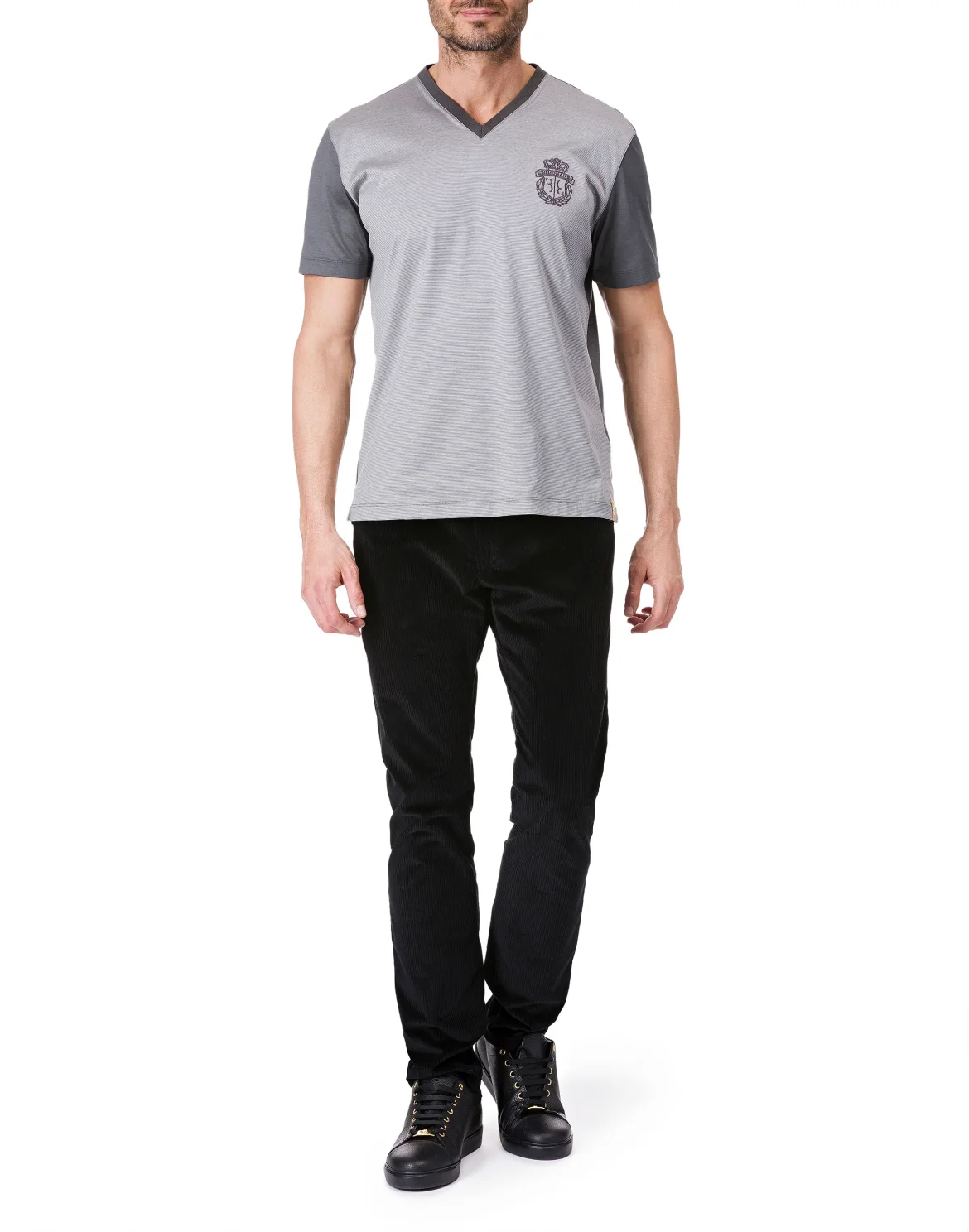 T-shirt V-Neck SS "Harès, цвет: Серый