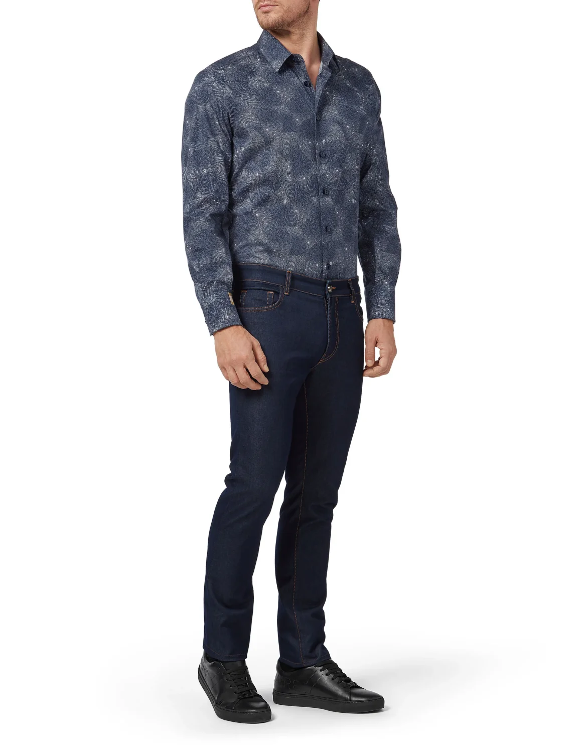 Shirt Silver Cut LS Crystal/Multi Geometric, цвет: Синий