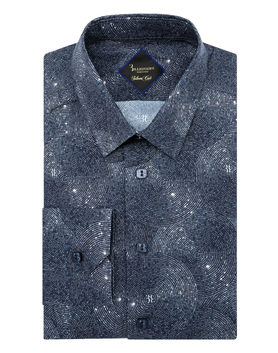 Shirt Silver Cut LS Crystal/Multi Geometric, цвет: Синий