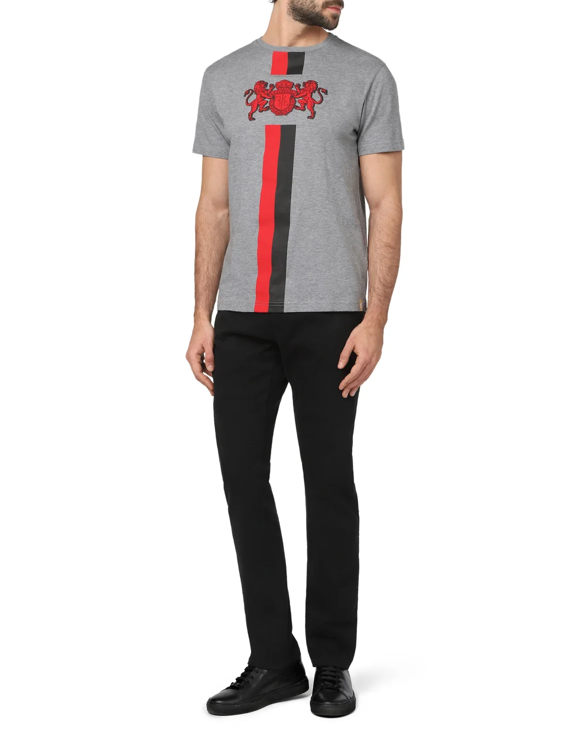 T-shirt Round Neck SS Double Lion, цвет: Серый