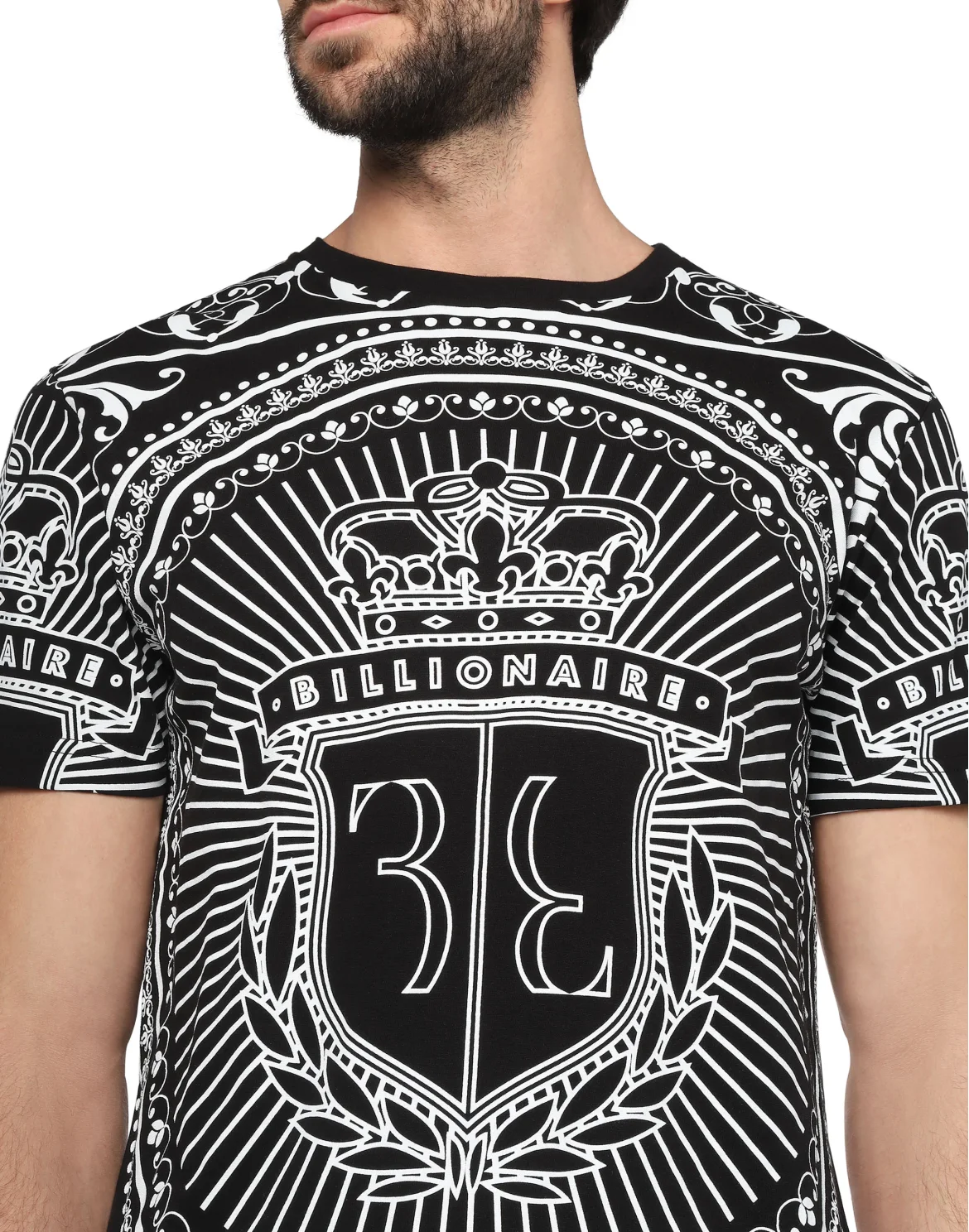 T-shirt Round Neck SS Baroque, цвет: Черный