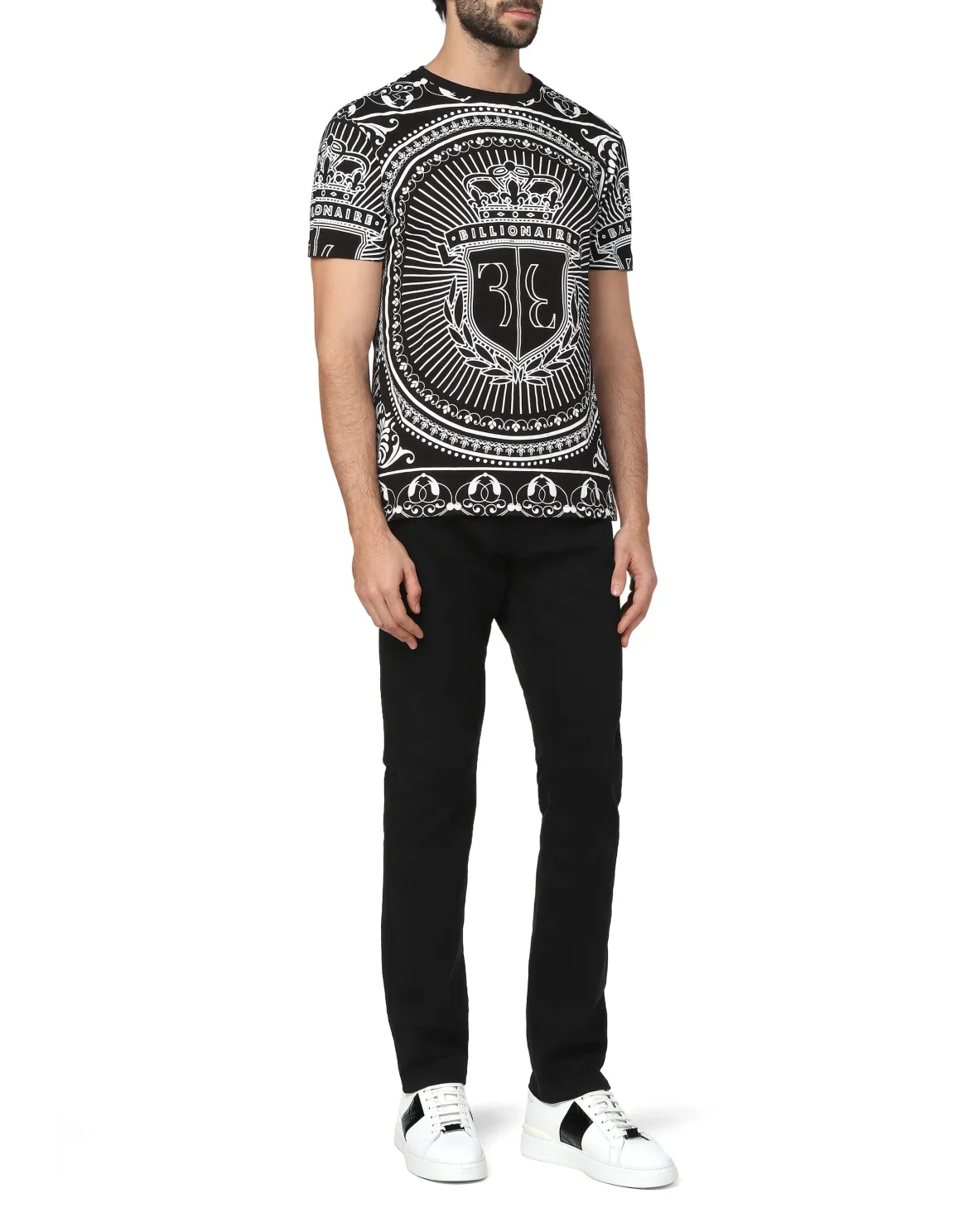 T-shirt Round Neck SS Baroque, цвет: Черный
