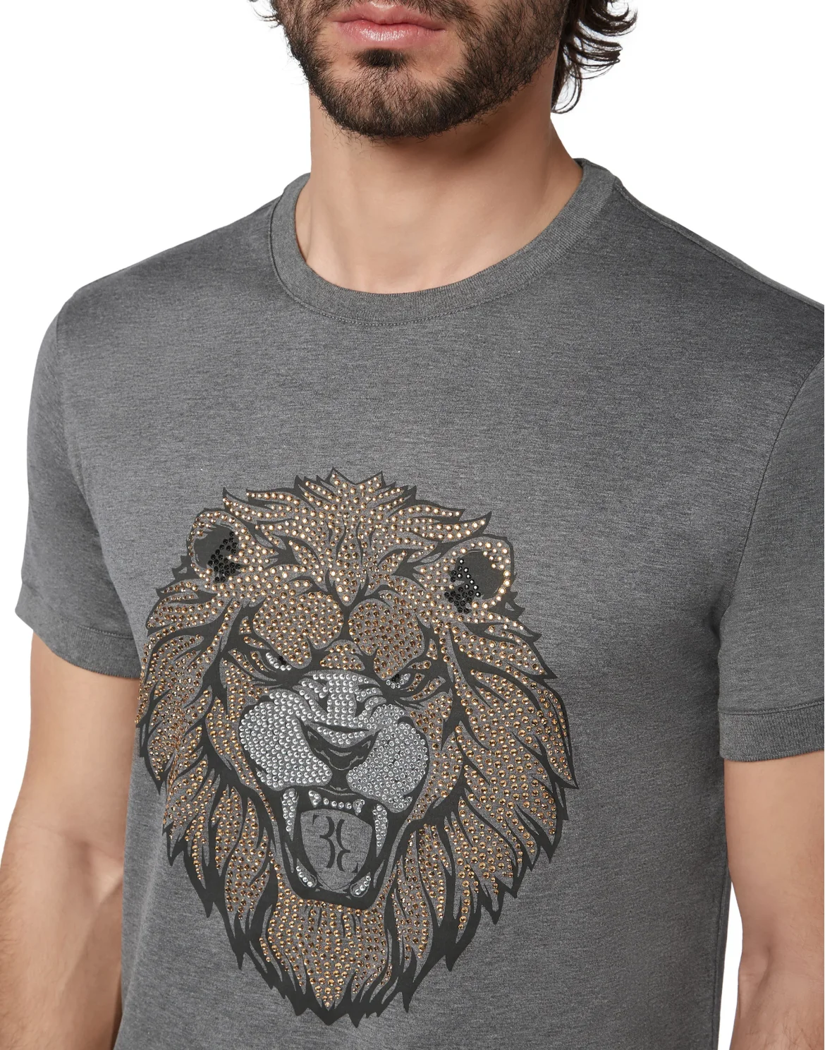 T-shirt Round Neck SS Lion, цвет: Серый